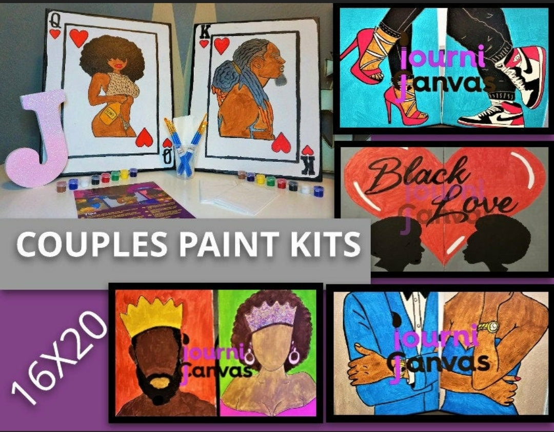 12x16 and 16x20 Couples Paint Party Kit – JourniCanvas